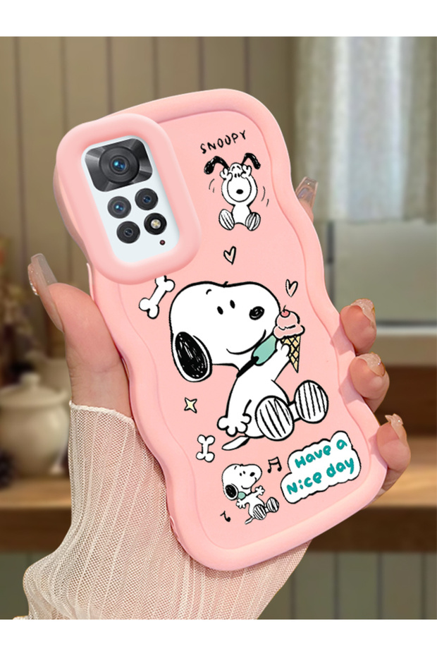 Redmi Note 11 Pro 4g Compatible Case Camera Protector Pink Silicone Couple Phone Case Stripe Pattern