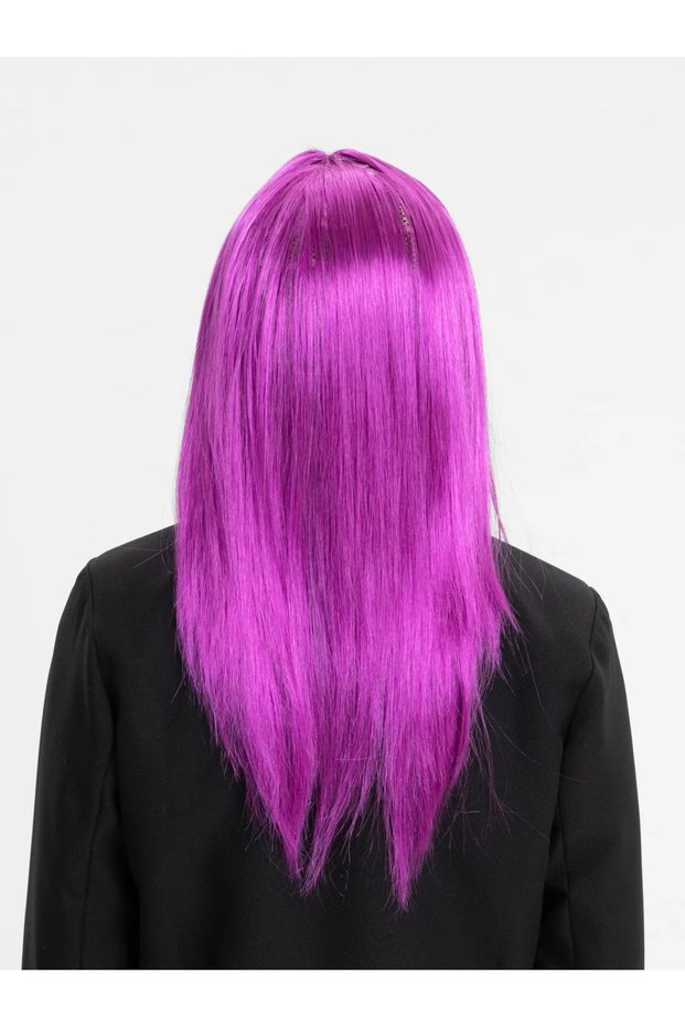 Fuchsia Color Straight Cut Long Party Wig
