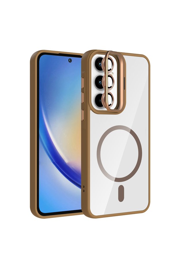 Galaxy A55 Case with Camera Stand, Magsafe Supported, Transparent Back, Silicone Gzst