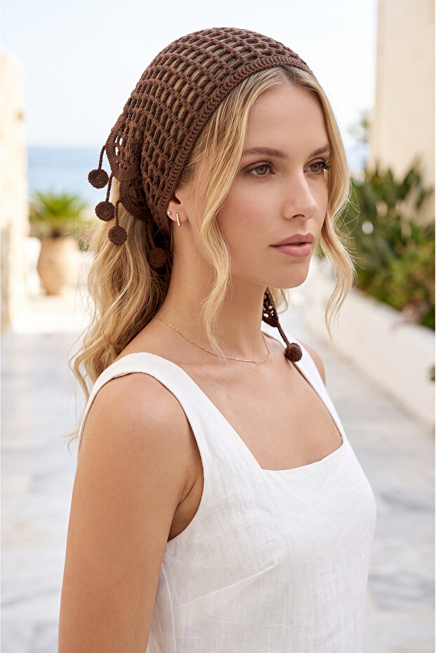 Openwork Monochrome Women's Bandana