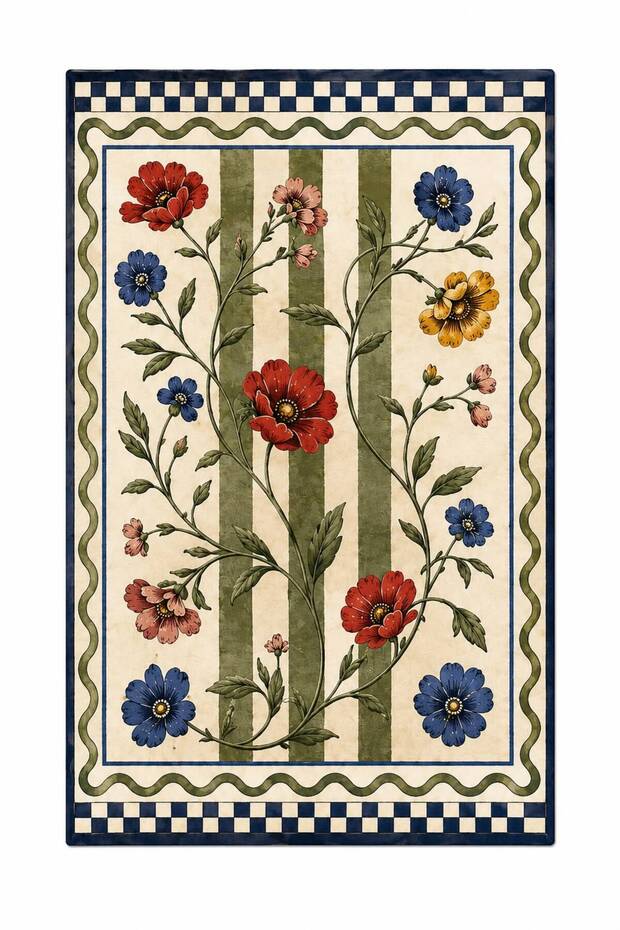 Eta Traditional Patterned Modern Woven Base Decorative Carpet Sdtamor2776