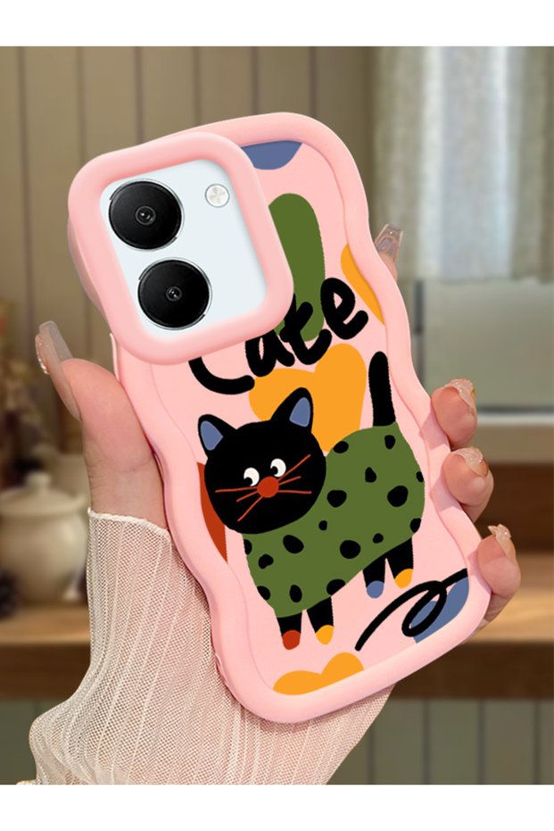 Vivo Y27S Compatible Case Camera Protective Pink Silicone Couple Phone Case Cat Pattern