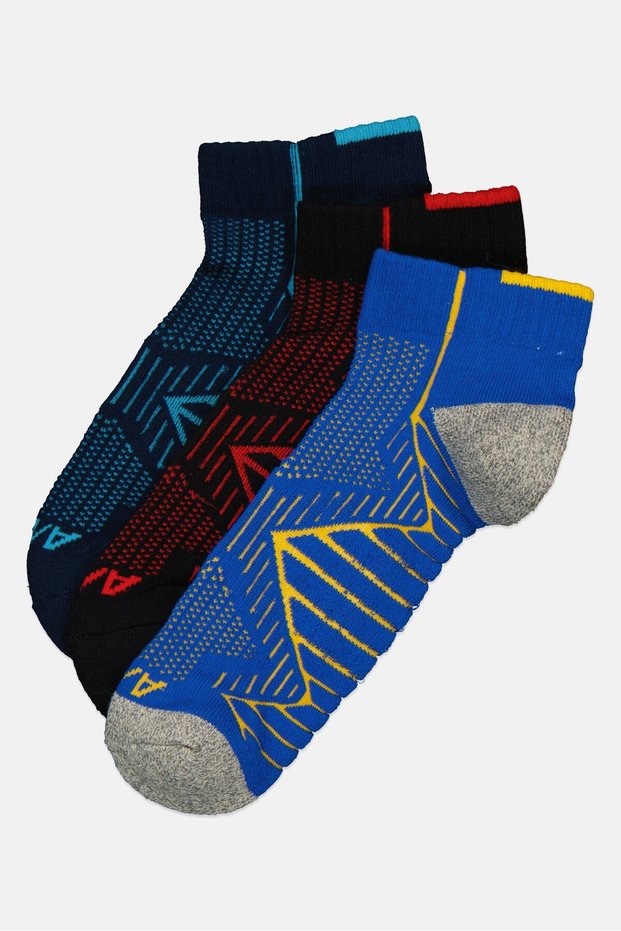 Kids Boy 3 Pairs Brand Logo Crew Socks, Multicolor