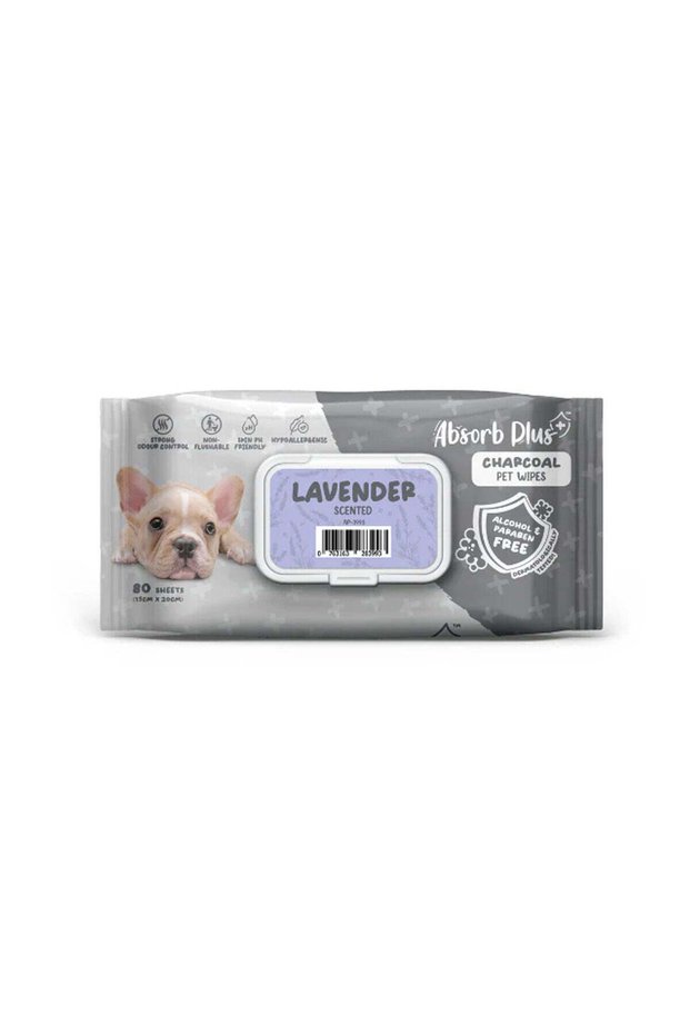 Absorb Plus Charcoal Pet Wipes Lavender Scented