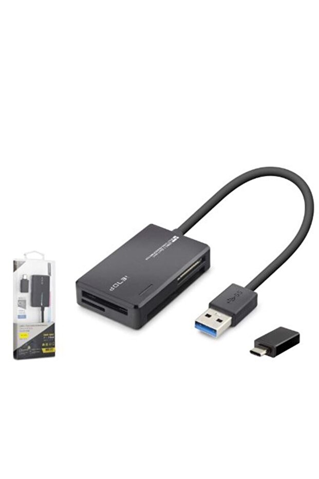 iETOP C313 USB Type-C 3.2 Gen1 قارئ بطاقات الكل في واحد CF SD MicroSD MS 5 جيجابت في الثانية أسود