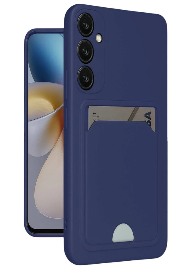 Ilkestor Galaxy A16 5g Case Kelvin Silicone with Business Card Holder (184054) - Navy Blue