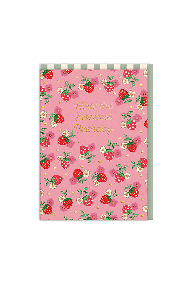 Cath Kidston Design A6 Postcard Sweetest Birthday Strawberry 11499