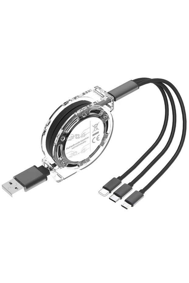 VIKEFON 1M black 1PCS Phone Coiled Data Cord Type C Cable 240W USB-C Charge Invisible Phone Stand Ch