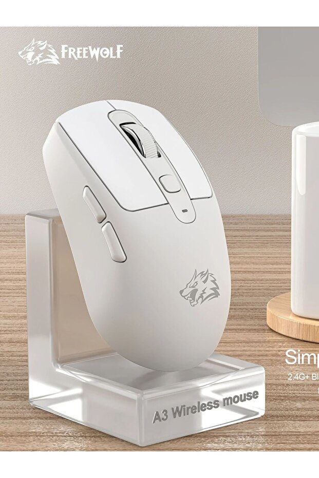 Business Grey FREEWOLF A3 Wireless Silent Mouse Bluetooth Dual Mode ABS Skin 4000DPI 5-Level DPI Typ