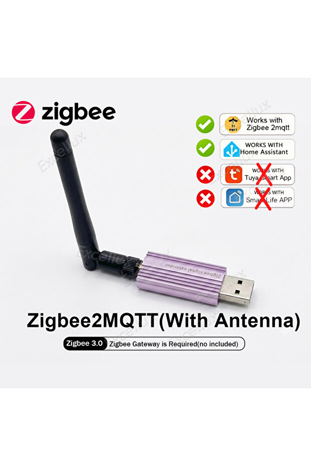 مكرر إشارة زيجبي Z2M (مع هوائي) - مكبر ومقوي إشارة USB لتوسيع نطاق إشارة زيجبي