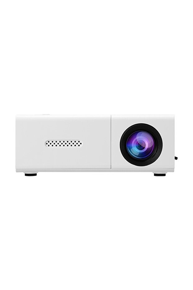 White YG300 Portable HD Projector Home Theater Video Player Supports AV USB Connection LED Light Sou