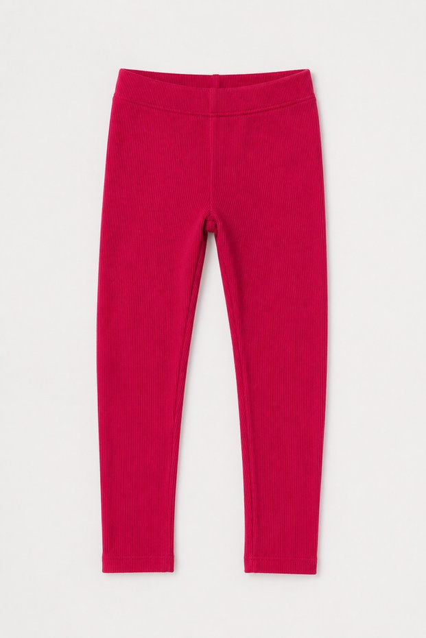 Pink Ribbed Winter Girls' Tights