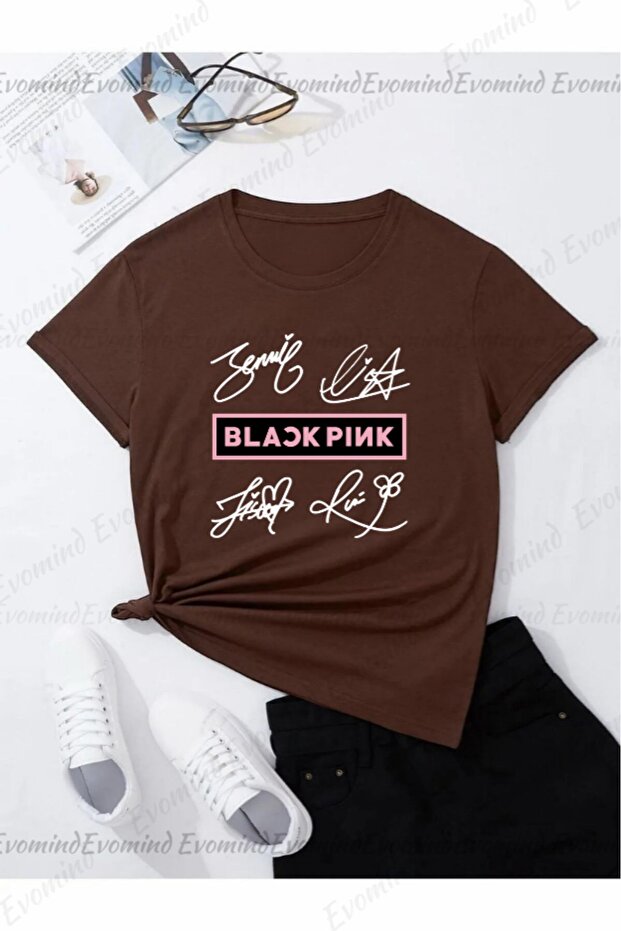 Black Pink Signed Printed T-Shirt