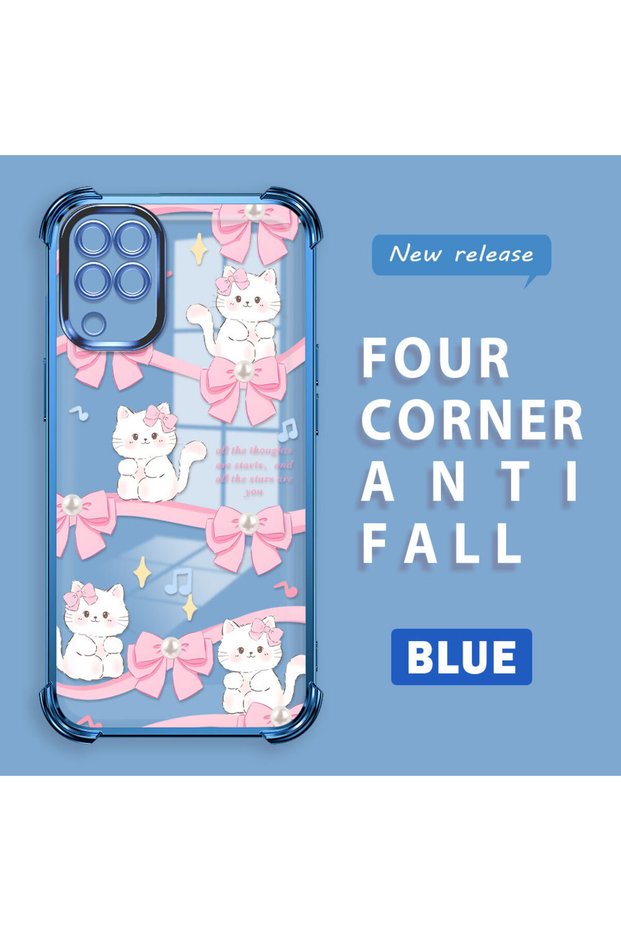 Samsung Galaxy M12/A12 Compatible Transparent Back Four Corners Reinforced Impact Protection Silicone Case