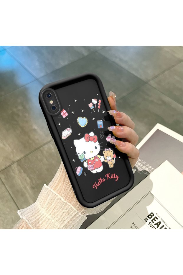 حافظة سيليكون سوداء متوافقة مع هاتف iPhone X/XS مع حماية للكاميرا ضد الصدمات