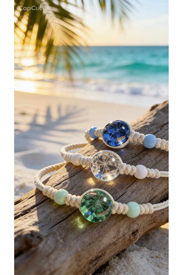 Handmade Resin & Macramé Bracelet – Adjustable Boho Summer Bracelet with Floral Design