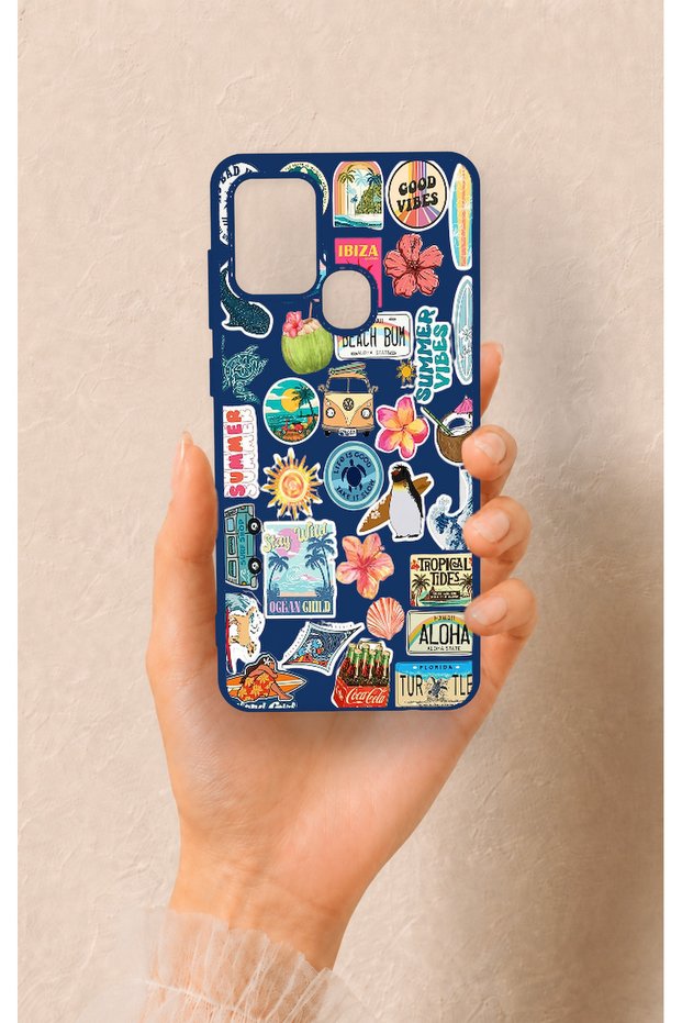 Samsung A21S Compatible Summer Vibes Patterned Silicone Case