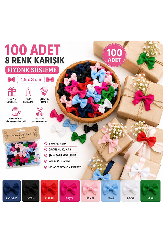 100 Pieces of Handmade Grosgrain Bows