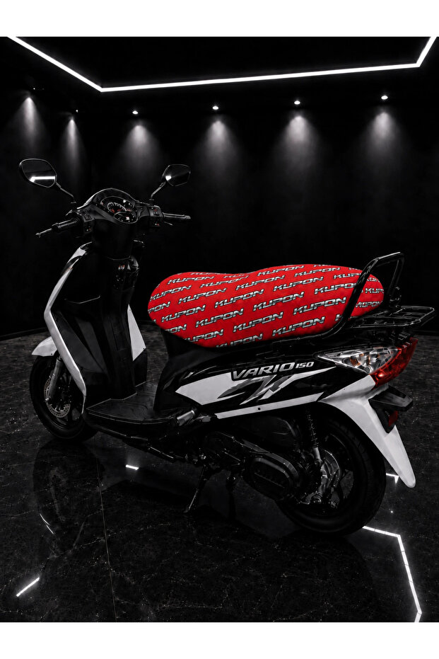 Kupon Red Patterned Motorcycle Seat Cover 1St Quality Lycra Combed Cotton Washable