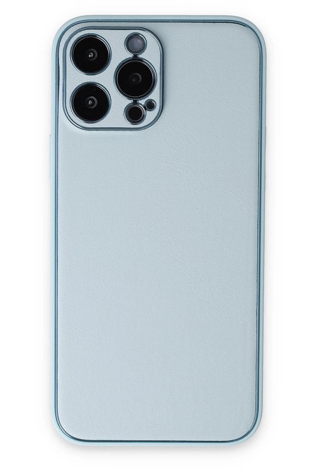 Aconcept iPhone 14 Pro Case Coco Leather Silicone Cover - (84818) Sky Blue