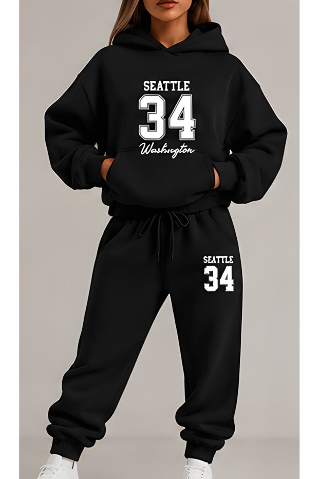 Unisex Character Hooded Sweatshirt Set - Face and All-Over Surface Printed, Comfortable Lace-Up Hoodie