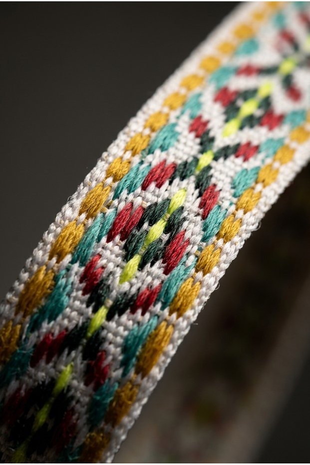 Aztec Patterned Knitted Shoelaces Red Yellow 120 cm