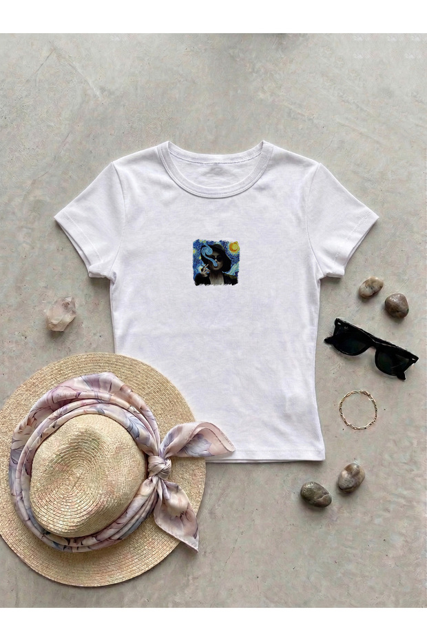 Marla Singer Starry Night Printed Women's Body Tee
