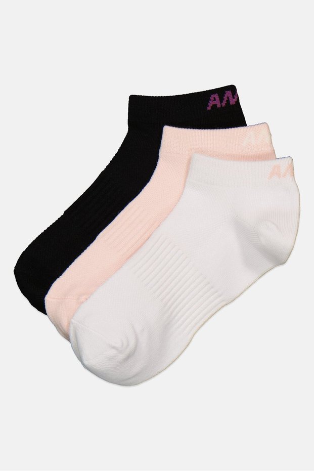 Kids Boy 3 Pairs Brand Logo Ankle Socks, Multicolor
