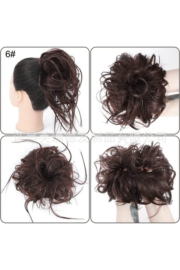 Messy Cocktail Bun hair bun hair bang hair extension elastic hair ban Hair Piece Hair Tousled Updo Hair Extensions Hairpiece Synthetic Hair Extensions Scrunchies Hairpiece for Women