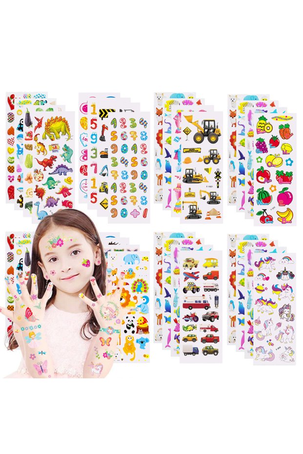 20 Sheets 40/20/10 Kids Stickers 3D Puffy Bulk Stickers for Girl Boy Birthday Christmas New Yesr Gif