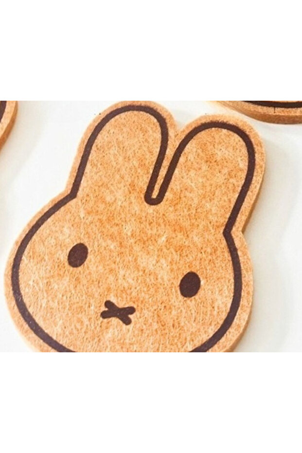 Miffy Miffy Kawaii Felt Coasters Ins Thickened Coffee Coasters Heat-resistant Tea Cup Cushions Heat-