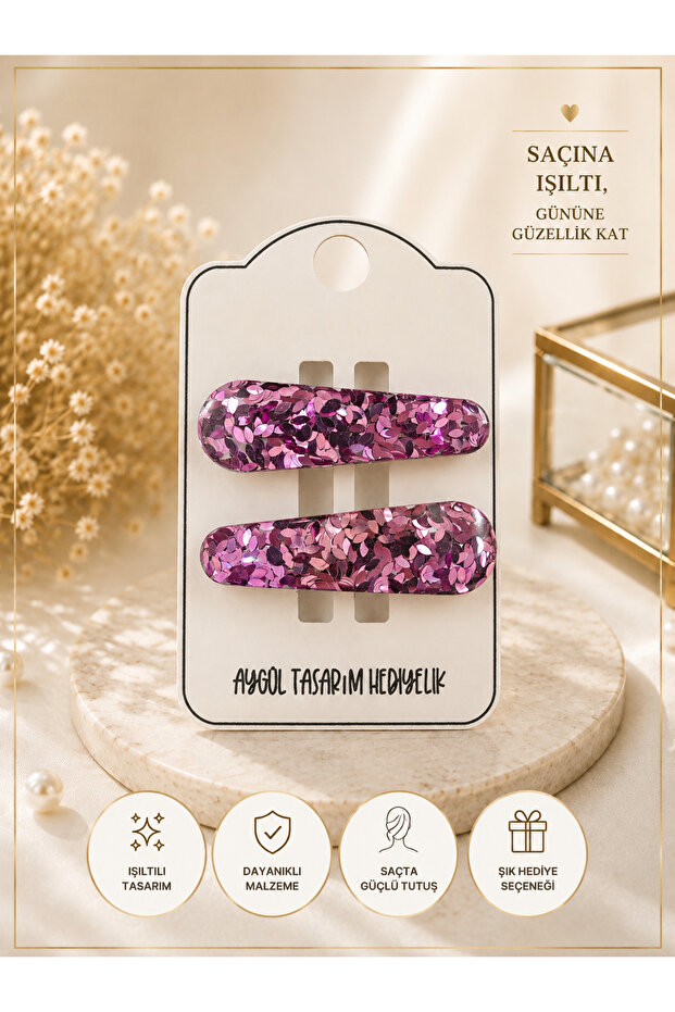 Epoxy Shiny Sequin 2-Piece Oval Buckle