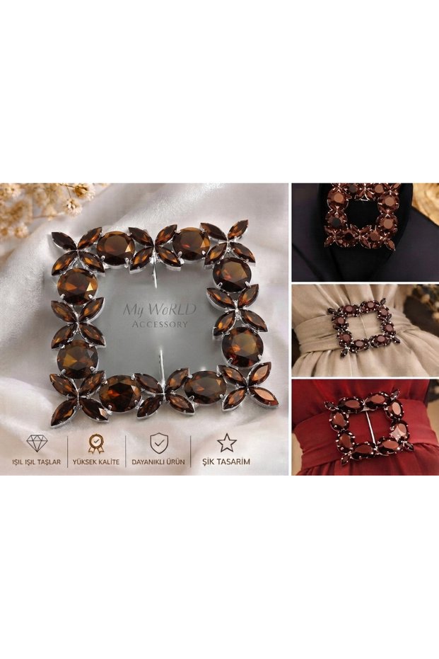 Square Buckle Shuttle Stone Colored