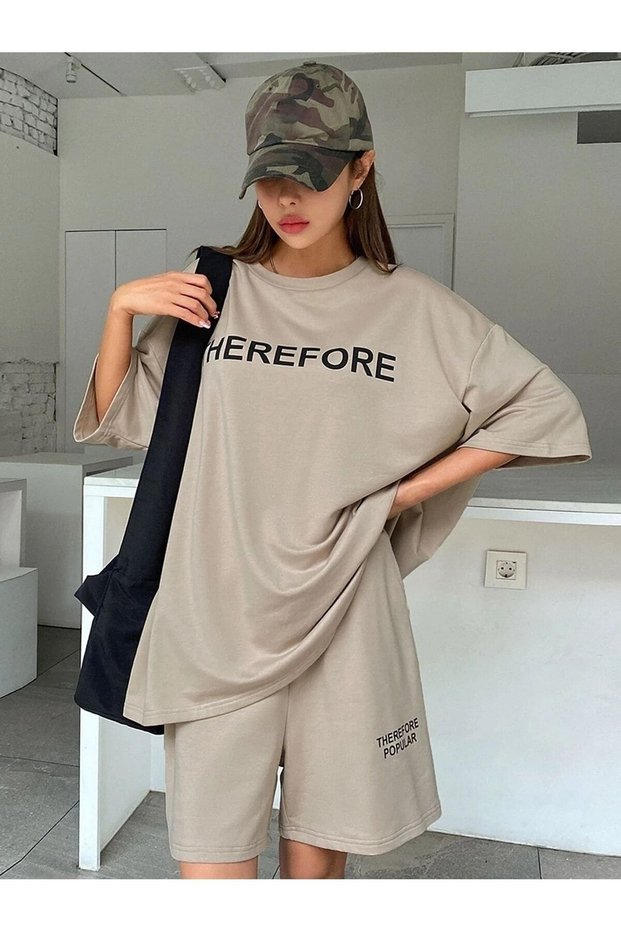 Women's Mink Therefore Printed Oversize Shorts Set