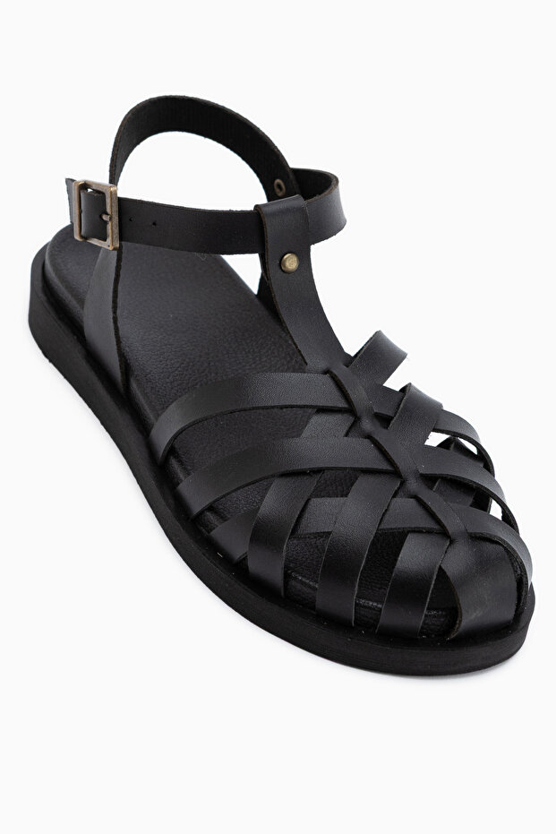 Jemila Black Caged Women's Sandals