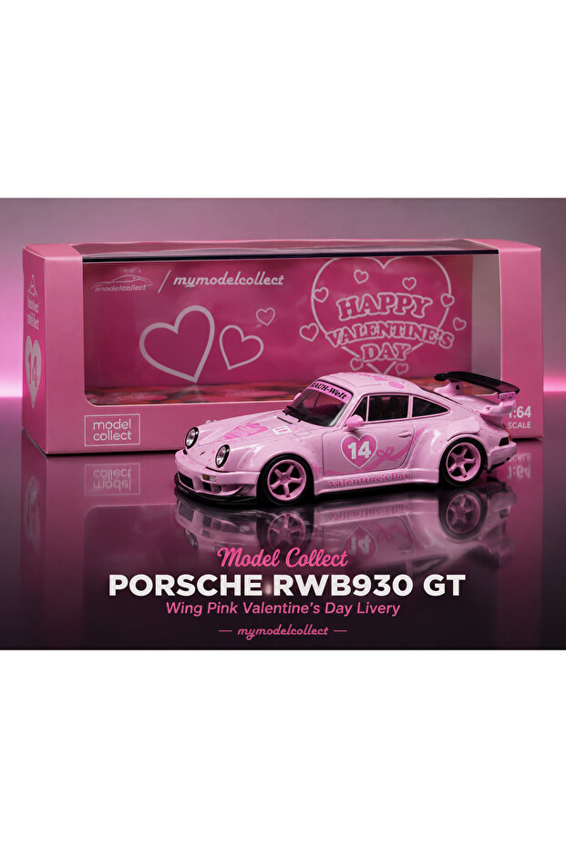 Model Collect 1:64 Porsche Rwb 930 Gt Wing Pink Valentine's Day Livery