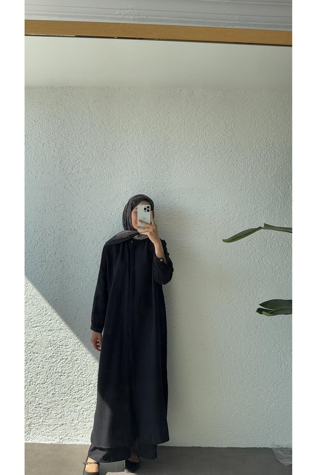 Long Muslin Tunic - Black
