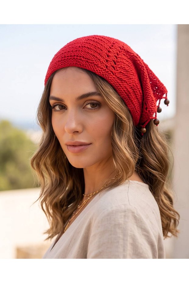 Decorated Knitwear Bandana with End Detail