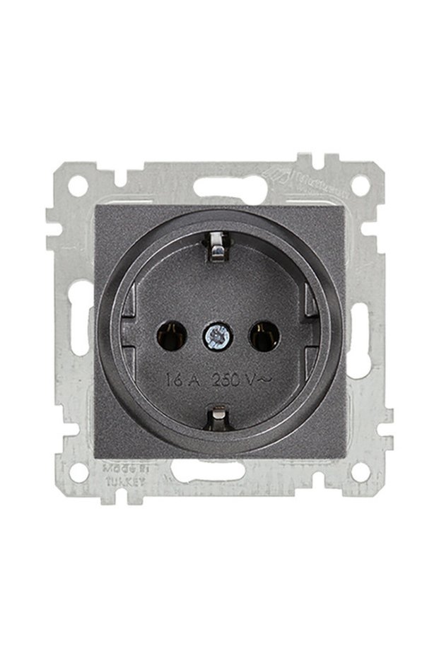 Mechanical Key Grounded Socket Smoked