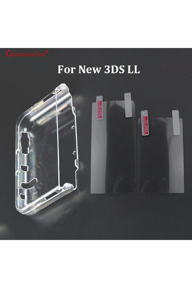 1 case 1 set film 1PC Clear Crystal Protective Case Cover Hard Shell Skin for New 3DS XL LL+ Anti Du