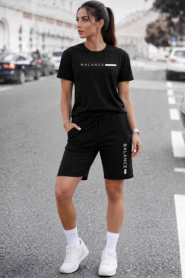 T-Shirt Shorts 2-Piece Combination Thin, Sweat-Proof Women'S/Men's Unisex Model