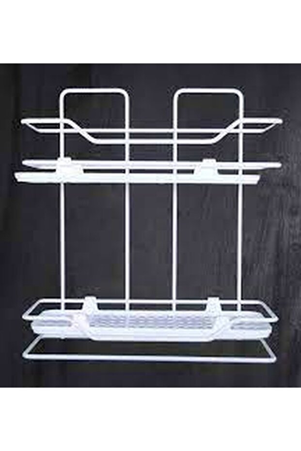 Zambak 2-Layer Shelf Black and White