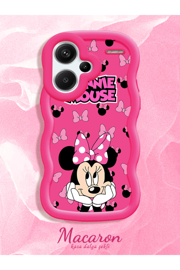 Redmi Note 13 Pro Plus+ 5g Compatible Wavy Frame Mouse Cartoon Patterned High Quality Silicone Case