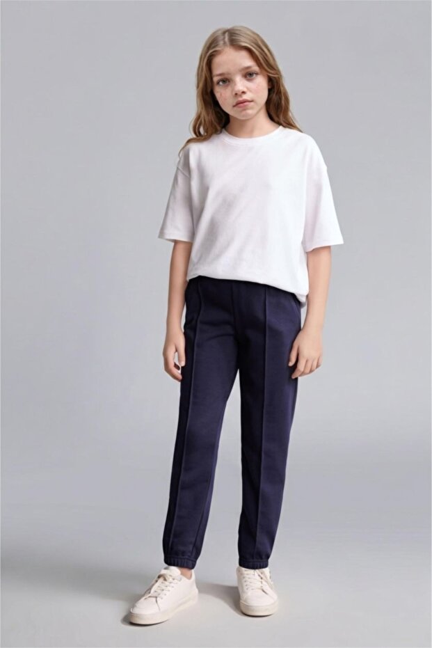 Girl's Tracksuit Bottom - Navy Blue