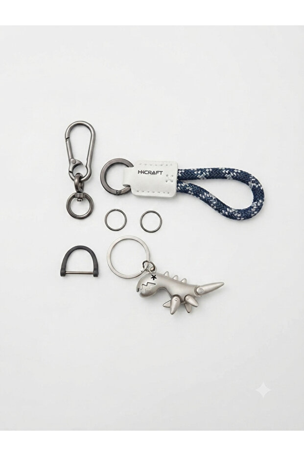 Functional Metal Dinosaur Car Keychain