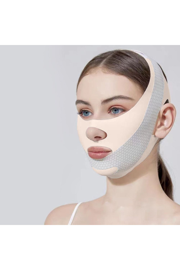 Pink 1pc Night Sleeping V-Shape Face Slimming Bandage Facial Lifting Double Chin Reducer Relax Massa