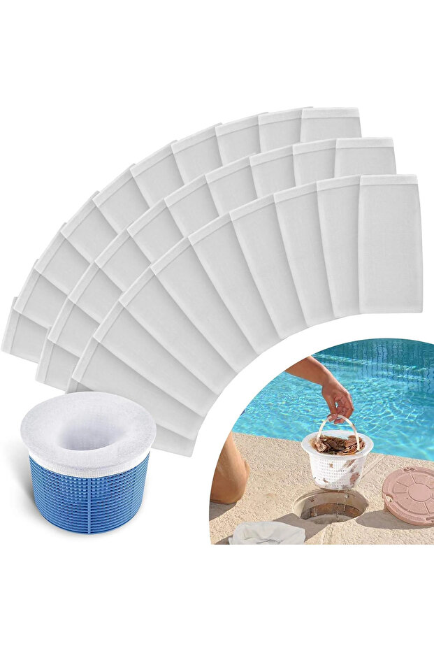 Pool skimmer filter, 30-pack skimmer filter, pool skimmer filter, pool filter screen, filter cover, used to remove leaves, pollen, scum and silt.