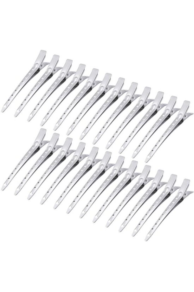 24-Piece Set, Duckbill Hair Clips, Hair Clips, For Styling and Parting, Smooths Frizzy Roots, Metal Hair Clips for Long Hair