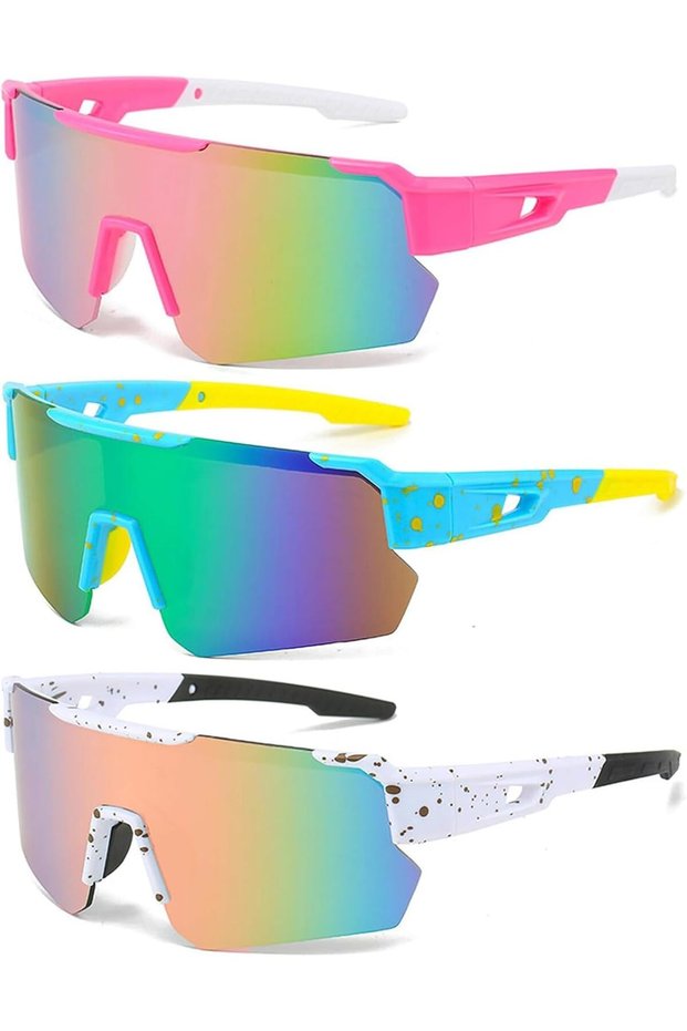 3-pack of polarized sports sunglasses for men and women, cycling glasses with UV400 protection, for running, cycling, fishing, driving, golf, skiing