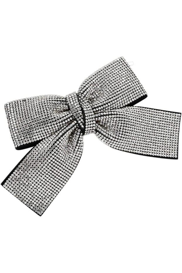 Sparkling hair clips with rhinestone bows, large hair clips suitable for women and girls, automatic hair clips, hair accessories, hair ornaments